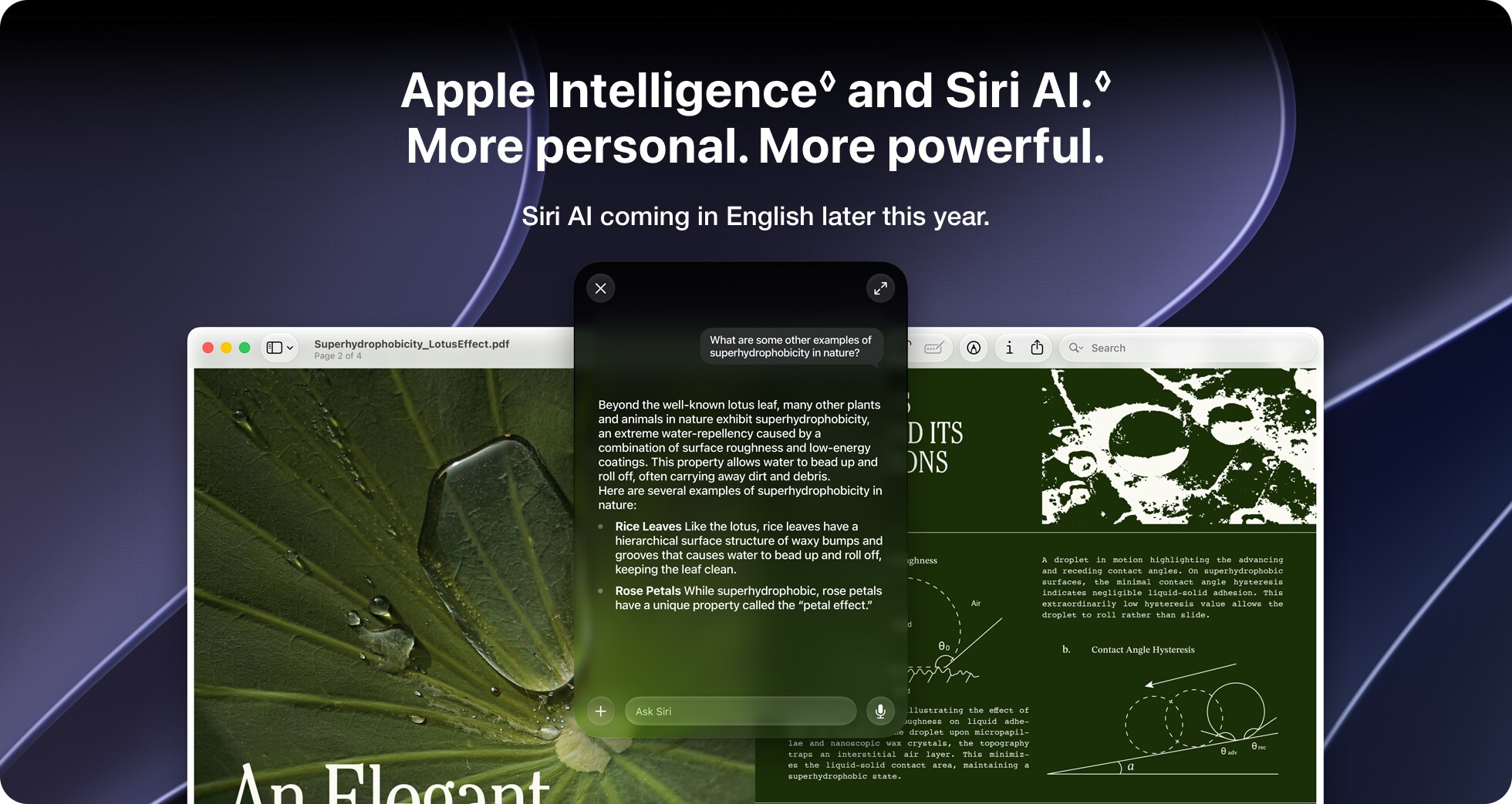 Apple Intelligence&loz; and Siri AI.&loz; More personal. More powerful.