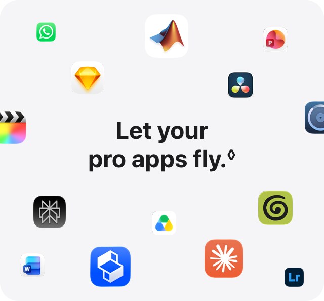 Let your pro apps fly.&loz;