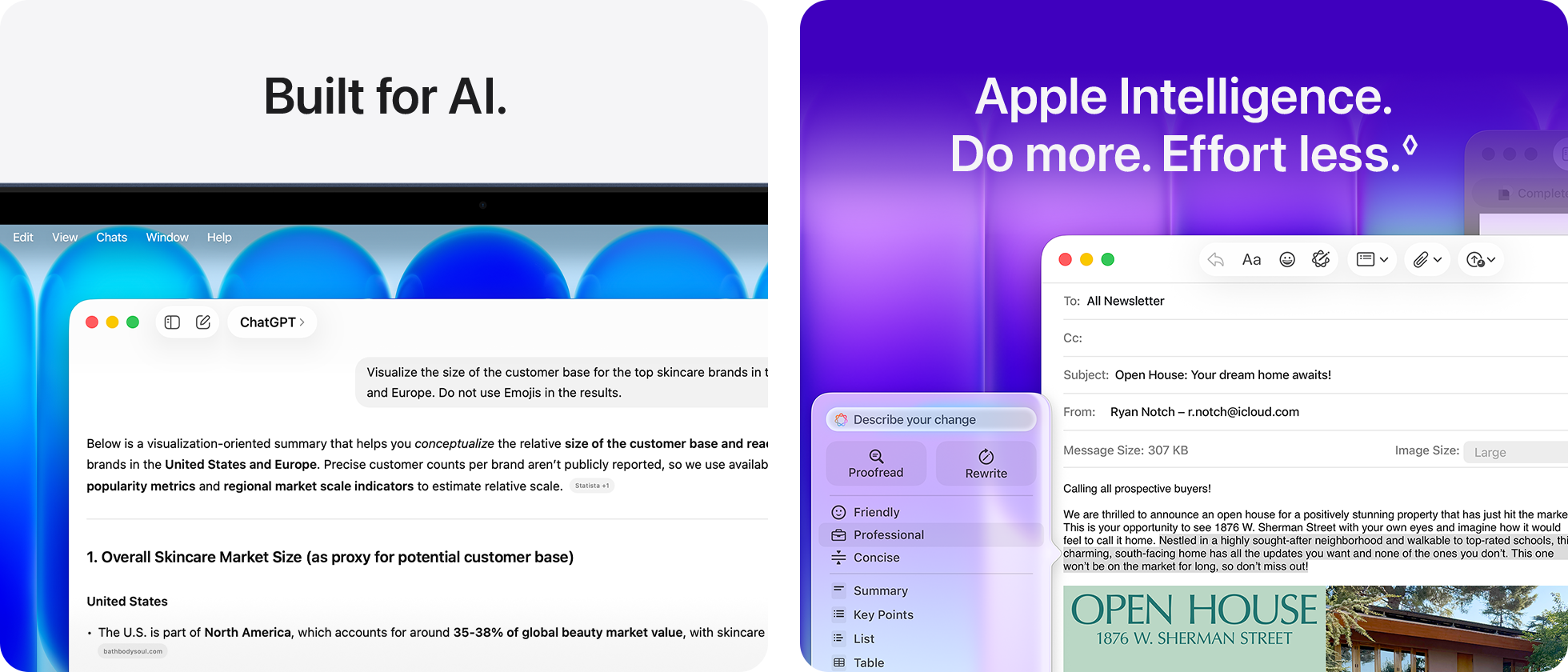 Built for AI. Apple Intelligence. Do more. Effort less.&loz;