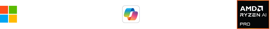 Microsoft 365 Copilot and AMD logos