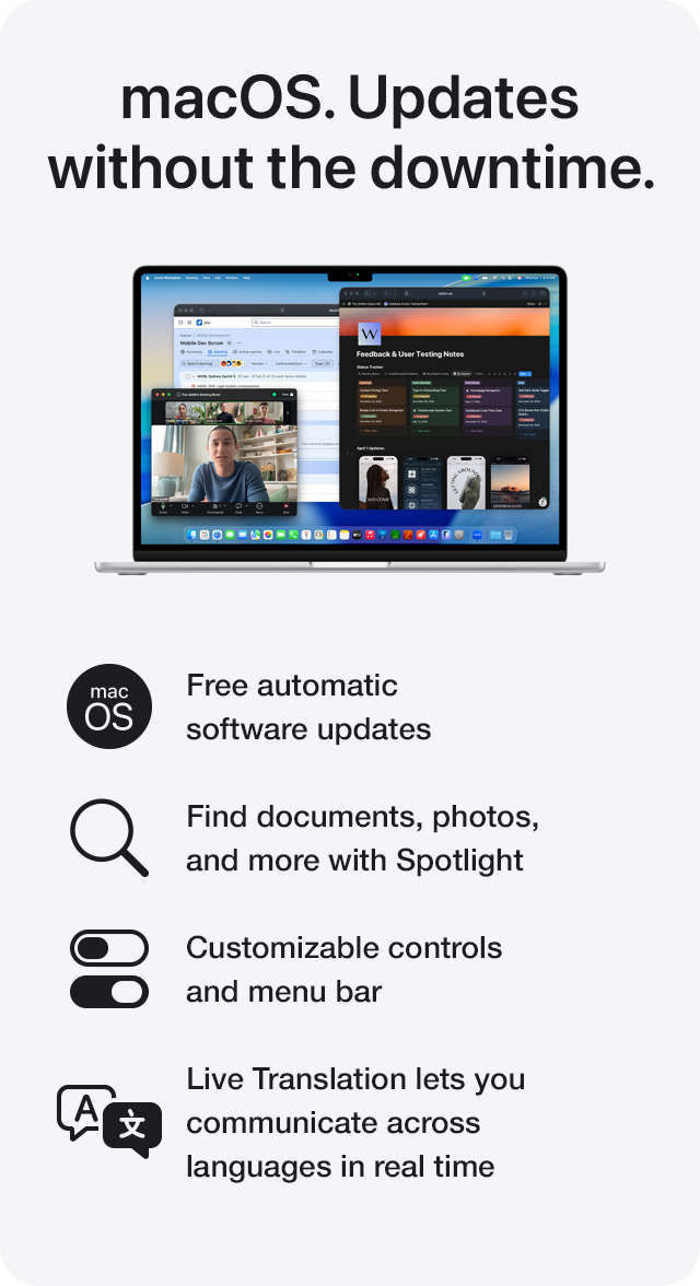 macOS. Updates without the downtime.